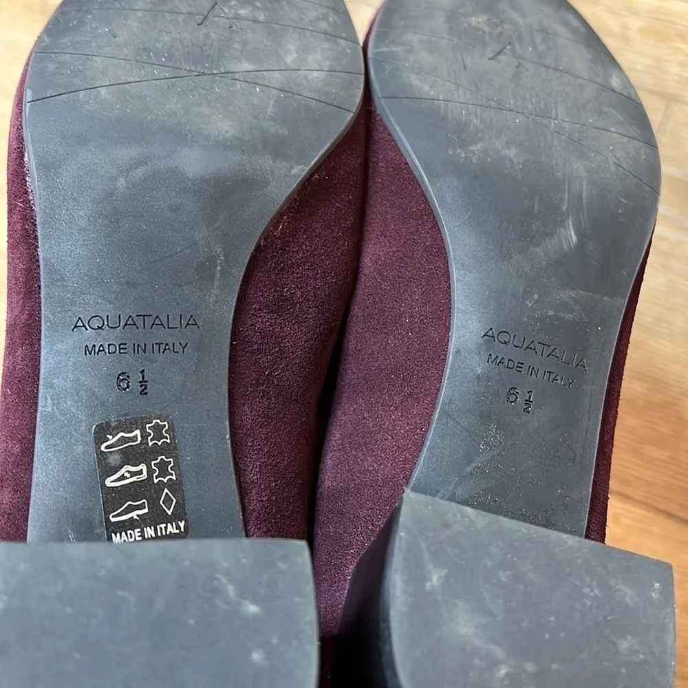 Aquatalia Vera Oxblood Suede Pumps Size 6.5